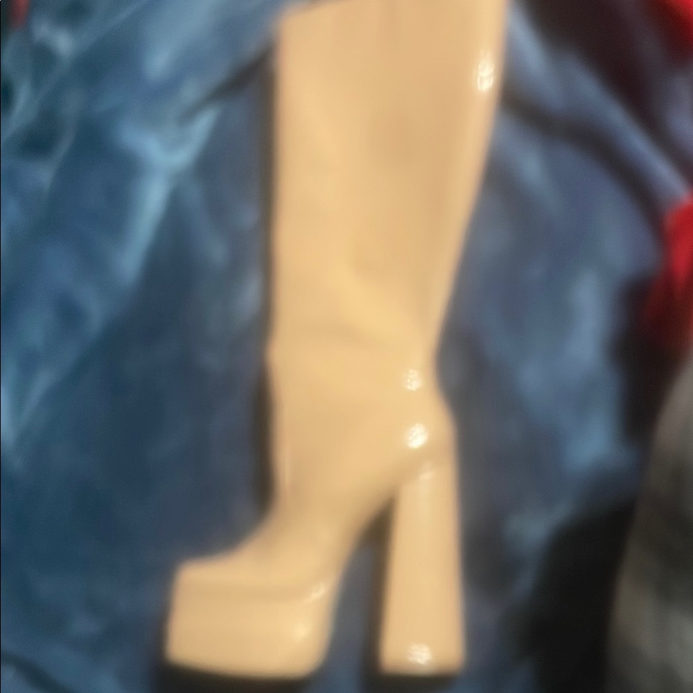 Elegant Cream Knee-High Boots